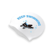 Load image into Gallery viewer, Barrel Kids Swimming Cat Silicone Swim Cap-WHITE - Barrel / White / ON - Swim Caps | BARREL HK