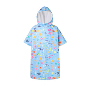 Barrel Kids Tropical Fish ZipUp Poncho Towel-BLUE - Barrel / Blue / 120 - Poncho Towels | BARREL HK