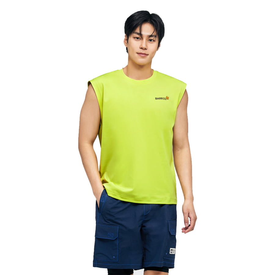 【BARREL】 Uni Tropical Sleeveless Rash Guard / 追跡付 Barrel Men Tropical Sleeveless Rash Guard-GREEN – Barrel