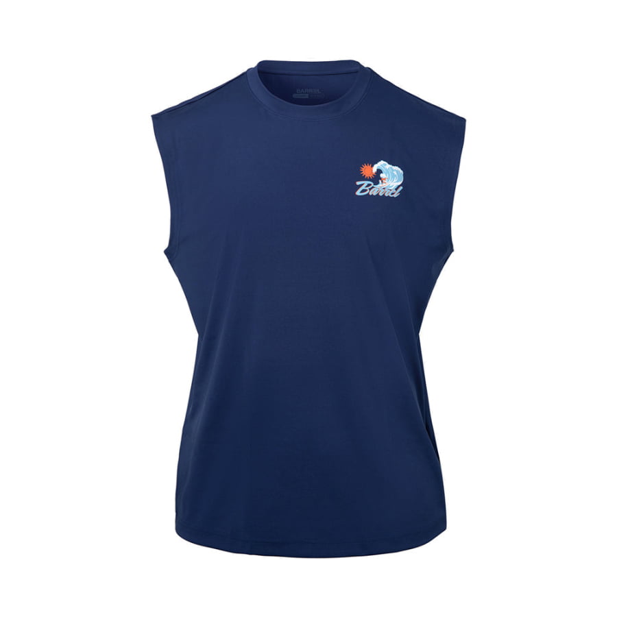 【BARREL】 Uni Tropical Sleeveless Rash Guard / 追跡付 Barrel Men Tropical Sleeveless Rashguard-NAVY – Barrel Hong Kong