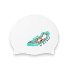 Load image into Gallery viewer, Barrel Otter Silicone Swim Cap-WHITE - Barrel / White / ON - Swim Caps | BARREL HK