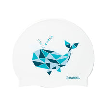 Load image into Gallery viewer, Barrel Piece Whale Silicone Swim Cap - WHITE - Barrel / Mint / ON - Swim Caps | BARREL HK