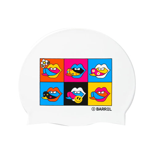 Barrel Pop Art Silicone Swim Cap - WHITE - Barrel / White / ON - Swim Caps | BARREL HK