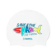 Load image into Gallery viewer, Barrel Save The Shark Silicone Swim Cap - WHITE - Barrel / White / ON - Swim Caps | BARREL HK