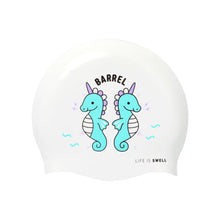 Load image into Gallery viewer, Barrel Sea Horse Nowrinkle Swim Cap - WHITE - Barrel / White / ON - Swim Caps | BARREL HK
