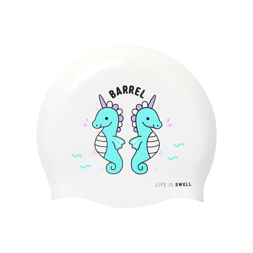 Barrel Sea Horse Nowrinkle Swim Cap - WHITE - Barrel / White / ON - Swim Caps | BARREL HK