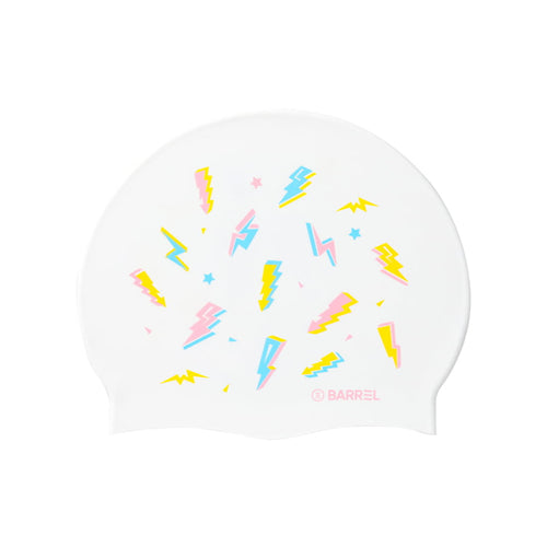 Barrel Thunder Bolt Silicone Swim Cap - WHITE - Barrel / White / ON - Swim Caps | BARREL HK