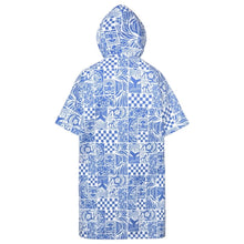 Load image into Gallery viewer, Towels &amp; Ponchos: Barrel Unisex Checked Zipup Poncho Towel-BLUE - 2025, Accessories, BARREL, BARREL HK, Blue