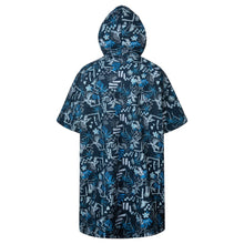 Load image into Gallery viewer, Barrel Unisex Palm Tree ZipUp Poncho Towel-NAVY - Poncho Towels | BARREL HK