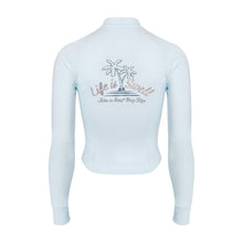 Load image into Gallery viewer, Barrel Women Artwork Crop Zip Rashguard-BLUE - Rashguards | BARREL HK