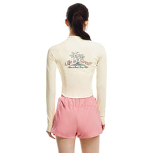 Load image into Gallery viewer, Barrel Women Artwork Crop Zip Rashguard-IVORY - Rashguards | BARREL HK