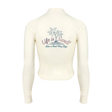 Load image into Gallery viewer, Barrel Women Artwork Crop Zip Rashguard-IVORY - Rashguards | BARREL HK