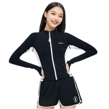 Load image into Gallery viewer, Rashguards: Barrel Women Color Scheme Crop Zip Rashguard-BLACK - 2025, BARREL, BARREL HK, Black, BRIV25HKOP02