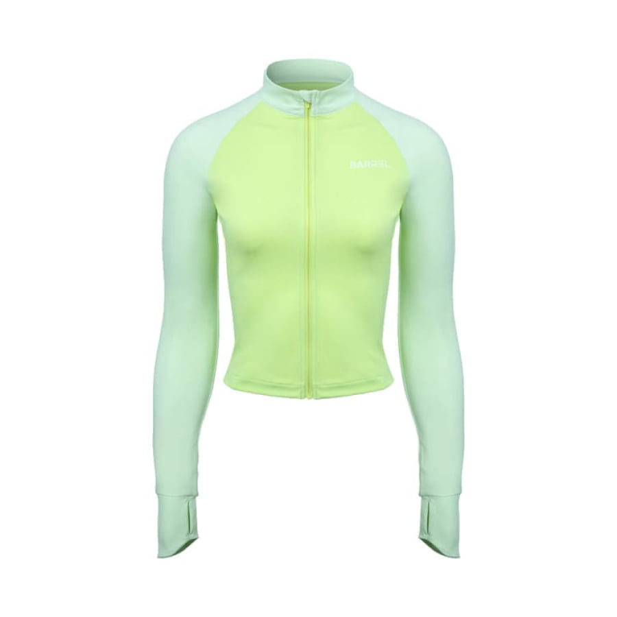 Rashguards: Barrel Women Color Scheme Crop Zip Rashguard-LIME - Barrel / Lime / S (85) / 2025, BARREL, BARREL HK, BRIV25HKOP02, Clothing