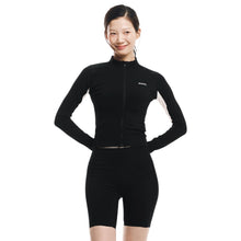 Load image into Gallery viewer, Barrel Women Essential CB Crop Zip Rashguard-BLACK - Rashguards | BARREL HK