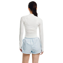 Load image into Gallery viewer, Barrel Women Essential Crop Zip Rashguard-WHITE - Rashguards | BARREL HK