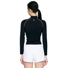 Load image into Gallery viewer, Barrel Women Logo Half Zip Crop Rashguard-BLACK - Rashguards | BARREL HK