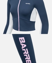 Load image into Gallery viewer, Barrel Women Motion Crop Zip - Up Rash Guard - NAVY - Rashguards | BARREL HK