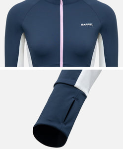 Barrel Women Motion Crop Zip - Up Rash Guard - NAVY - Rashguards | BARREL HK