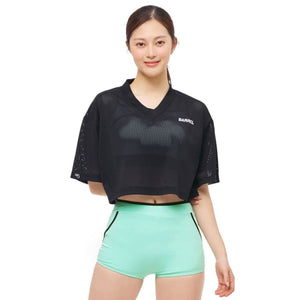Swim Tops: Barrel Women Motion Mesh Crop Cover Up-BLACK - BARREL, BARREL HK, Black, BRIV24HKOPT01, Clothing