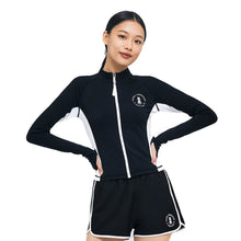 Load image into Gallery viewer, Barrel Women Nautical Crop ZipUp Rashguard-BLACK - Rashguards | BARREL HK