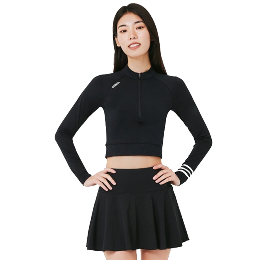 Barrel Women Resort Half Zip Crop Rashguard-BLACK – Barrel