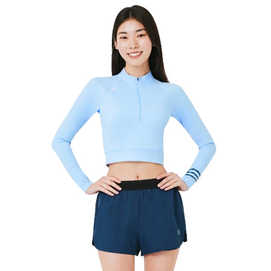 Barrel Women Resort Half Zip Crop Rashguard-BLUE – Barrel Hong Kong