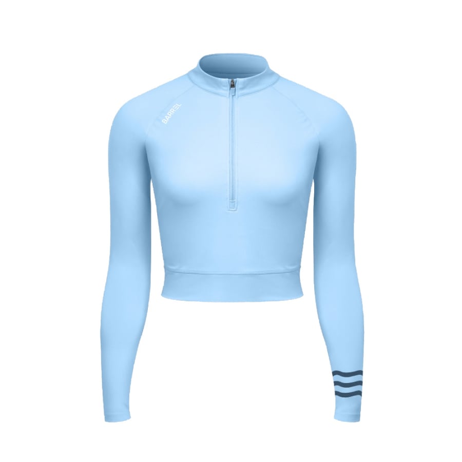 Barrel Women Resort Half Zip Crop Rashguard-BLUE – Barrel