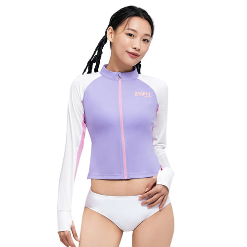 Barrel Women Romantic Crop Zip Up Rashguard-PURPLE - Rashguards | BARREL HK