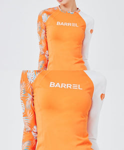 Barrel Women Sunset Flower Odd Rashguard-ORANGE - Rashguards | BARREL HK