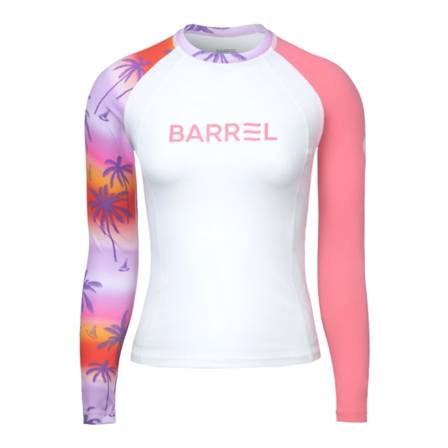 Barrel Women Sunset Palm Tree Odd Rashguard-PINK - Rashguards | BARREL HK