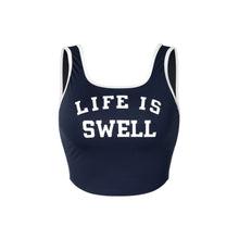 Load image into Gallery viewer, Barrel Women Typography Tank Top-NAVY - Barrel / Navy / S (085) - Swim Tops | BARREL HK