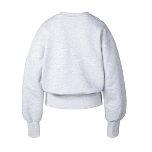 Barrel Fit Womens Crop Sweatshirts-MELANGE GREY - Fitness Hoodies & Sweaters | BARREL HK