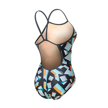 Load image into Gallery viewer, Barrel Womens Racing Fit Pattern V-Back Strap Swimsuit-MINT MIRROR - Swimsuits | BARREL HK
